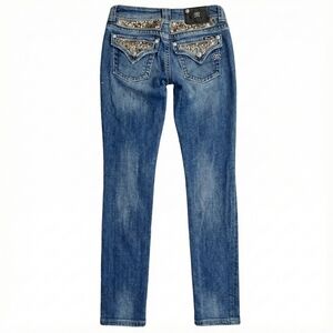 Miss Me Blue Skinny Jeans Distressed